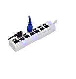 7 Port Usb Hub - On/Off Switch Işıklı - Usb Çoklayıcı - Chipli Beyaz