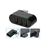 3 Port 180 Dirsek Usb Hub Çoğaltıcı Çoklayıcı Usb 2.0 Çoklama