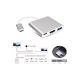 Type-C To HDMI USB 3.0 Çevirici 3'in 1 Dönüştürücü Adaptör