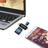 Micro USB Telefon Adaptörü Micro SD/SD Kart/USB Okuyucu Dönüştürücü