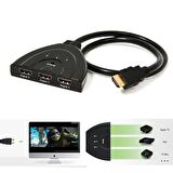 3 Port Kablolu Hdmi Switch Çoklayıcı Çoğaltıcı Splitter