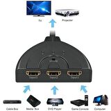 3 Port Kablolu Hdmi Switch Çoklayıcı Çoğaltıcı Splitter