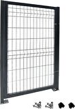 Dekorafence Kanatlı Hazır Panel Çit Kapı Antrasit - Bahçe Kapısı - Panel Tel Çit Kapı