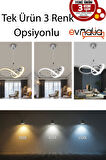 Power Led Avize Mutfak Koridor Çocuk Oturma Yatak Odası 3 Renk Gün Işığı-Beyaz-Sarı Işık -Krom Gövde