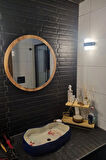 Dekoratik Yuvarlak Ayna 45 Cm Çap Antre Hol Koridor Duvar Salon Mutfak Banyo Ofis Makyaj Aynası