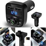 Bluetooth Araç Kiti Fm Transmitter Micro SD USB Girişli