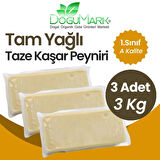Tam Yağlı Taze Kaşar Peyniri 1 Kg (3 Adet)