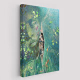 Lilyumların Altında Kano ile Gezen Duvar Tablosu-6163