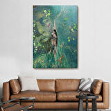 Lilyumların Altında Kano ile Gezen Duvar Tablosu-6163