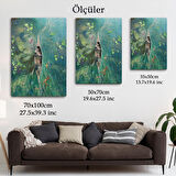 Lilyumların Altında Kano ile Gezen Duvar Tablosu-6163