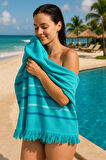%100 Pamuklu Banyo Deniz Plaj Peştemal Havlu 70x150 Cm