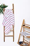 Tricolor %100 Pamuk Peştamal 3'lü Set Fuşya - Lacivert - Pudra 95x160 cm