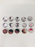 SÜSLÜ TAŞ DELİKLİ 20 ADET PLASTİK/AKRİLİK YUVARLAK GÜMÜŞ ÇAP: 2 CM