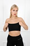 AuraFit 9009-02 Seamless Dikişsiz Siyah Straplez Bandeo