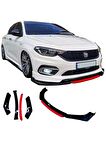 Ön Tampon Eki Universal Ön Lip Fiat Egea Uyumlu Ön Karlık Siyah-kırmızı
