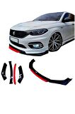 Ön Tampon Eki Universal Ön Lip Fiat Egea Uyumlu Ön Karlık Siyah-kırmızı
