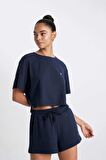 DeFactoFit Cropped Fit Bisiklet Yaka Sporcu Ribana Kısa Kollu Tişört A9916AX24SMNV146