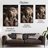 İnsan Kıyafetli Kasketli Köpek Dekoratif Duvar Tablosu -6178