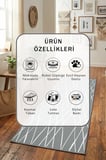 Grey Dijital Baskılı Kaymaz Yıkanabilir Yolluk - Leke Tutmaz