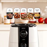 Karaca Smart Cook 60 Dakikaya Kadar Zaman Ayarlı Compact Airfryer Krem 2 Kişilik