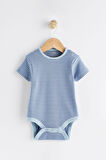Next Baby % 100 Pamuklu Mavi Dinazor Desenli Salopet Body Zıbın Set
