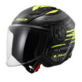 LS2 AIRFLOW 2 BRUSH SİYAH-NEON SARI YARIM KASK