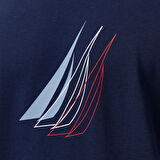 Nautica Erkek Lacivert Regular Fit Baskılı T-Shirt