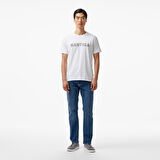 Nautica Erkek Beyaz Regular Fit Baskılı T-Shirt