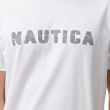 Nautica Erkek Beyaz Regular Fit Baskılı T-Shirt