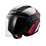 LS2 Airflow 2 Rush Beyaz-Mavi-Kırmızı Yarım Kask