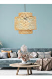 Reyo Sitrus Doğal Bambu Avize 30x30 cm