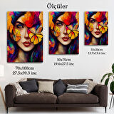 Çiçek ve Kadın Temalı Dekoratif Duvar Tablosu-6192