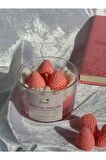 Strawberry Kırmızı Vanilya Kokulu Hediyelik Aromaterapi Mum Sevgiliye Tütsü Arınma Akış