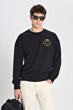 Batman Lisanslı 3 İplik Loose Fit Bol Kesim Pamuklu Bisiklet Yaka Sweatshirt