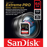 Sandisk Extreme Pro 64GB 300MB/s Class 10 UHS-II SDHC Hafıza Kartı SDSDXPK-064G-GN4IN