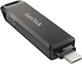 SanDisk iXpand Luxe Flash Sürücü 2'si 1 arada iPhone Bellek 64GB (iPad Uyumlu, Otomatik Yedekleme, USB-C ve Lightning Bağlantı Noktası, Şifre Koruması, iXpand Uygulaması), Gümüş Teşhir