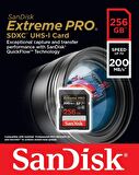 SanDisk Extreme Pro 256GB 200/140MB/s SDXC V30 UHS-I U3 Hafıza Kartı SDSDXXD-256G-GN4IN