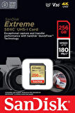 SanDisk Extreme 256GB 180MB/s SD UHS-I 4K UHD Hafıza Kartı SDSDXVV-256G-GNCIN
