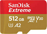 SanDisk Extreme 512GB 190/130MB/s microSDXC A2 V30 Aksiyon Kamera Drone Hafıza Kartı SDSQXAV-512G-GN6MN