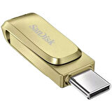 SanDisk Ultra Dual Drive Luxe 256GB Type-C USB 3.2 Flash Bellek Gold SDDDC4-256G-G46GD
