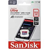 Sandisk 512GB Ultra Microsdxc 150MB/S UhsI Hafıza Kartı SDSQUAC-512G-GN6MN