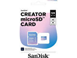 SanDisk Creator 128GB 190/90MB/s microSDXC UHS-I A2 V30 Adaptörlü Hafıza Kartı SDSQXAA-128G-IN6MS