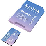 SanDisk Creator 1TB 190/130MB/s microSDXC UHS-I A2 V30 Adaptörlü Hafıza Kartı SDSQXAV-1T00-IN6MS