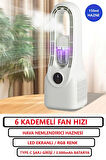 6 Kademeli Güçlğ Fan Hızı / Ultrasonik Nemlendirici Renkli ışıklı Hazne / 3.000mAh batarya/Vantilatör/Masa üstü Fan