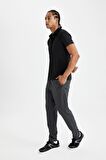 DeFactoFit Sporcu Dokuma Pantolon Slim Fit Dar Kesim Çift Cepli Fermuarlı Paça C9262AX24AUAR231