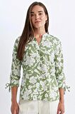 DeFacto Regular Fit Apaş Yaka Desenli Terry Cotton Yarım Kollu Gömlek D4628AX24HSGN994