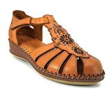 Venüs 2313705 Günlük Hakiki Deri Bayan Sandalet-Taba