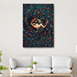 Renkli Çiçekler İçinde Dans Eden Sevgililer Duvar Tablosu-6200