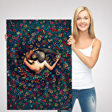 Renkli Çiçekler İçinde Dans Eden Sevgililer Duvar Tablosu-6200