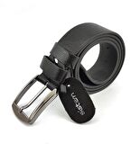 Sistem  Hakiki Deri  Erkek Kot Kemeri 4.cm-Siyah